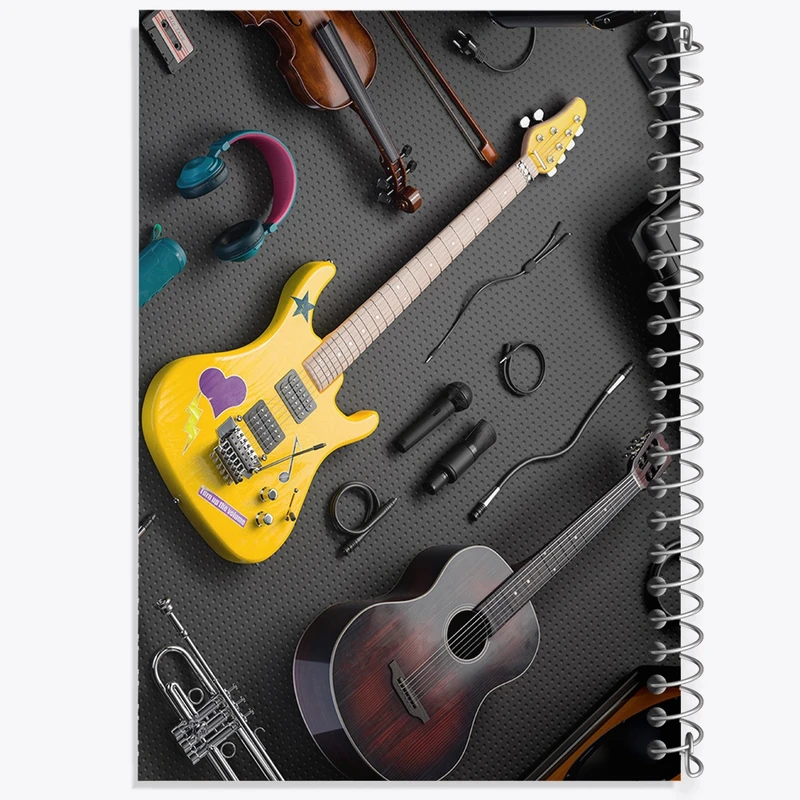 دفتر لیست خرید 50 برگ خندالو طرح آلات موسیقی کد N8101