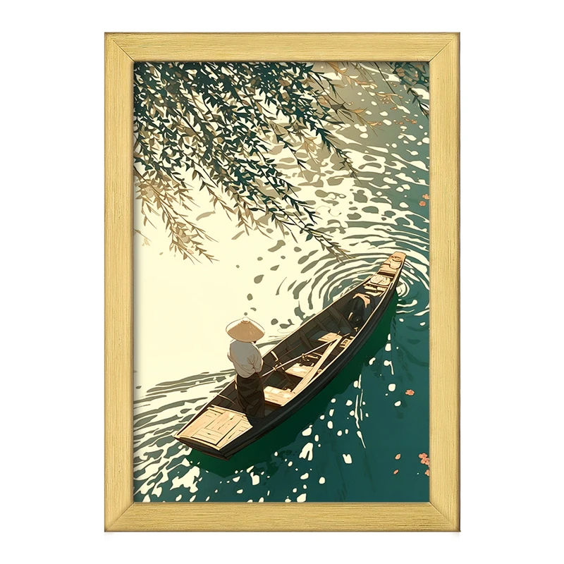 تابلو خندالو طرح قایقران و برکه کد F10972