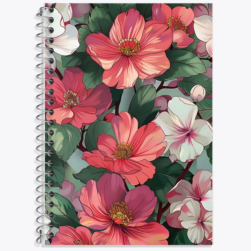 دفتر زبان دوخط 50 برگ خندالو طرح گل گلی کد F12849