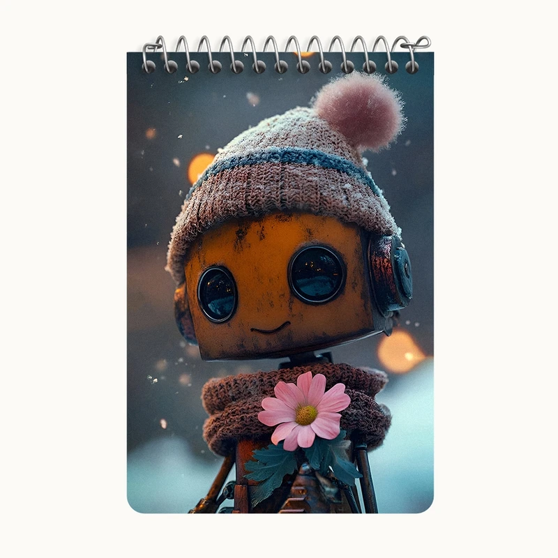 دفتر یادداشت 50 برگ خندالو طرح ربات کیوت کد F9474