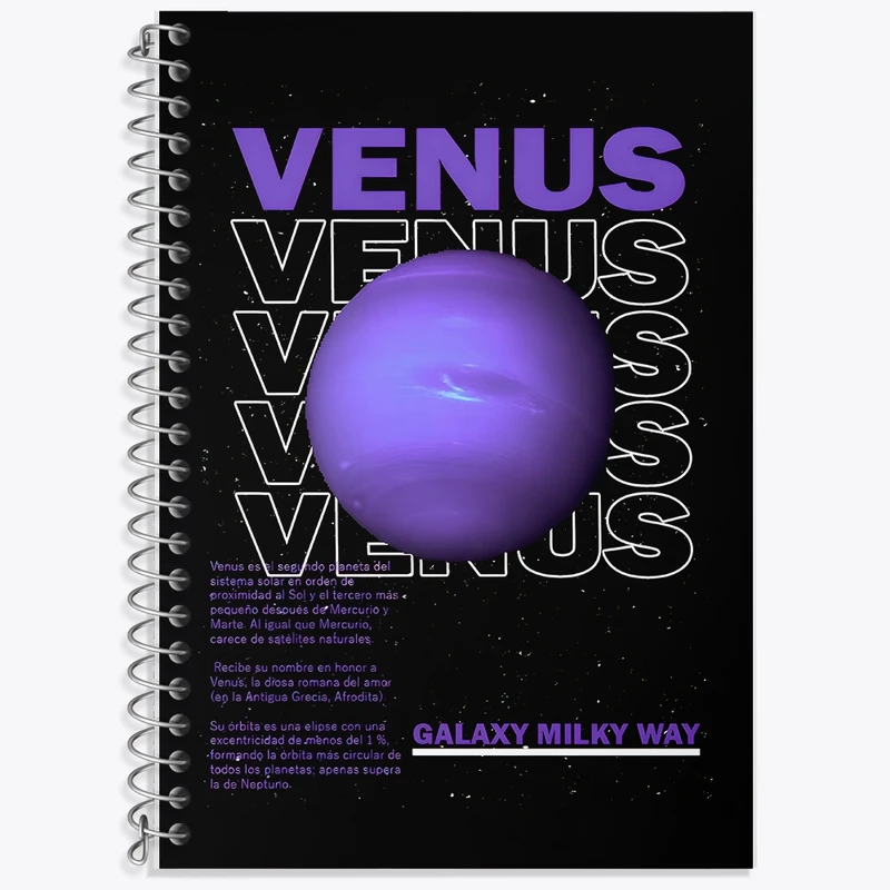 دفتر زبان 50 برگ خندالو مدل سه خط طرح زهره (Venus) کد F10665