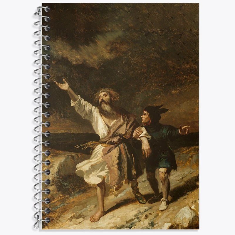 دفتر زبان 50 برگ خندالو مدل دو خط طرح نقاشی شاه لیر اثر لوئیس کاندید بولانجر کد F12318