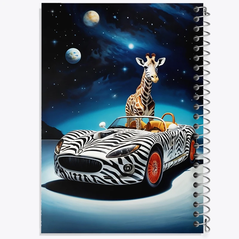 دفتر شطرنجی 50 برگ خندالو طرح زرافه انتزاعی کد F10058