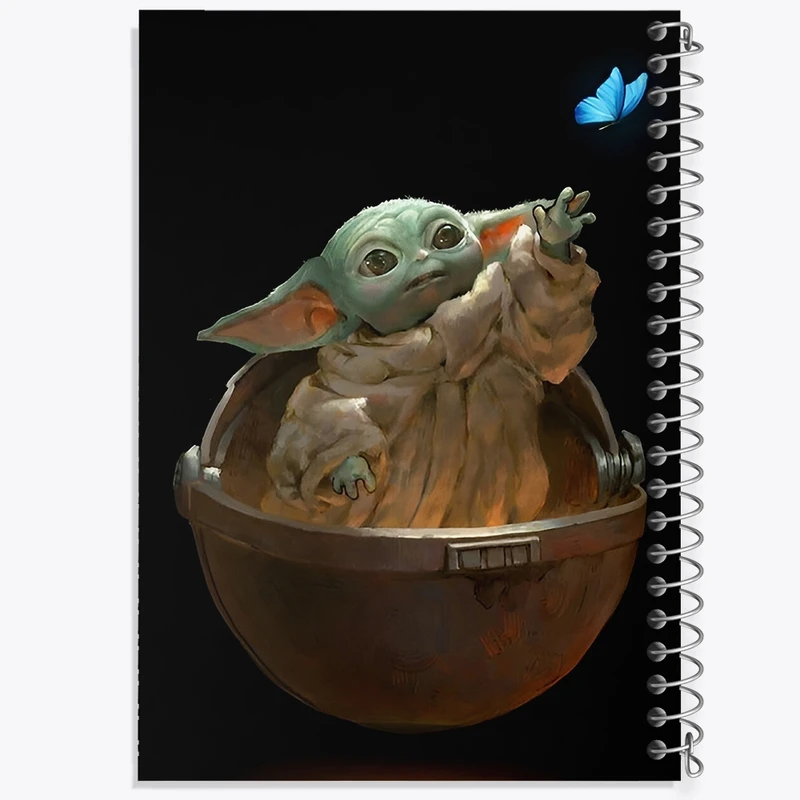 دفتر شطرنجی 50 برگ خندالو طرح بیبی یودا کد F3373