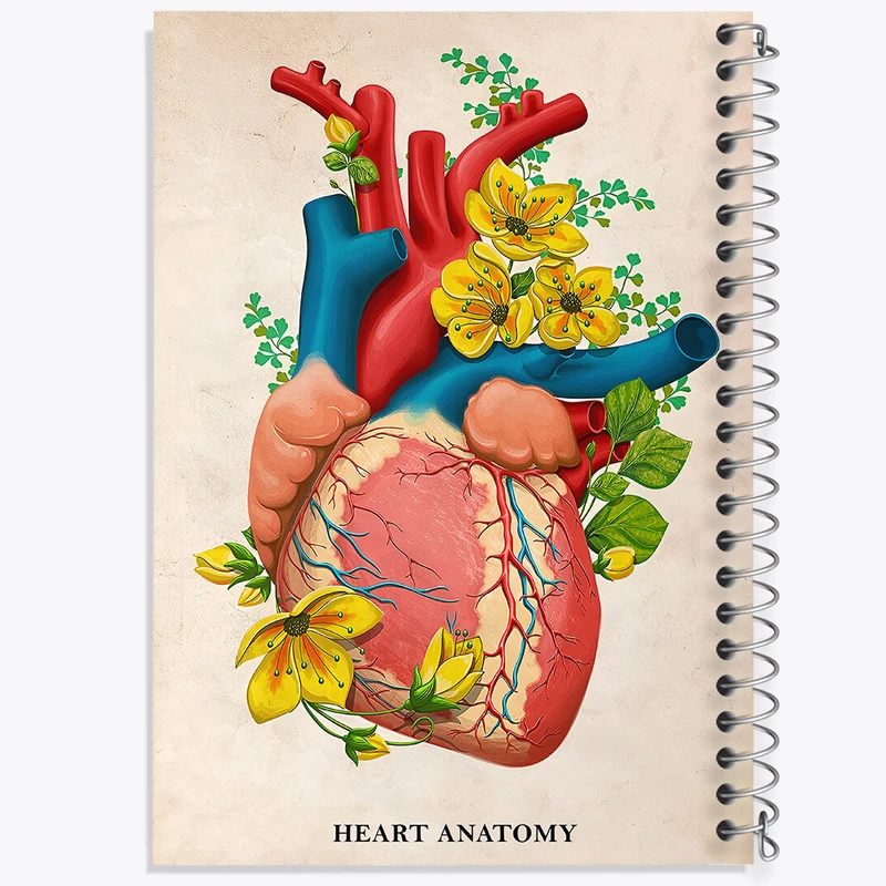 دفتر مشق 100 برگ خندالو طرح آناتومی قلب (Heart Anatomy) کد F14016