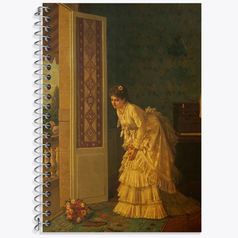 دفتر زبان 50 برگ خندالو مدل سه خط طرح نقاشی دسته گل سورپرایز اثر آگوست تولموش کد F12289