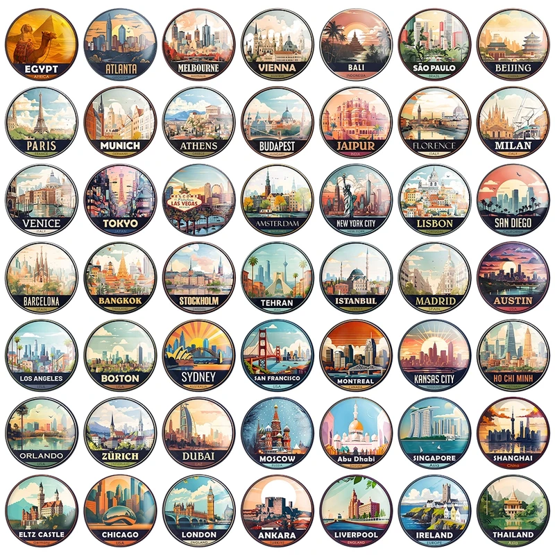 مگنت خندالو مدل شهرهای جهان کد 191 مجموعه 49 عددی