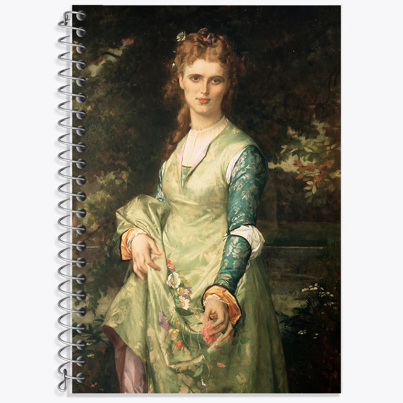 دفتر زبان 50 برگ خندالو مدل دو خط طرح نقاشی خواننده اپرا در نقش افلیا اثر الکساندر کابانل کد F12193