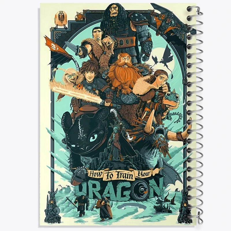 دفتر شطرنجی 50 برگ خندالو طرح چگونه اژدهای خود را تربیت کنیم کد F13572