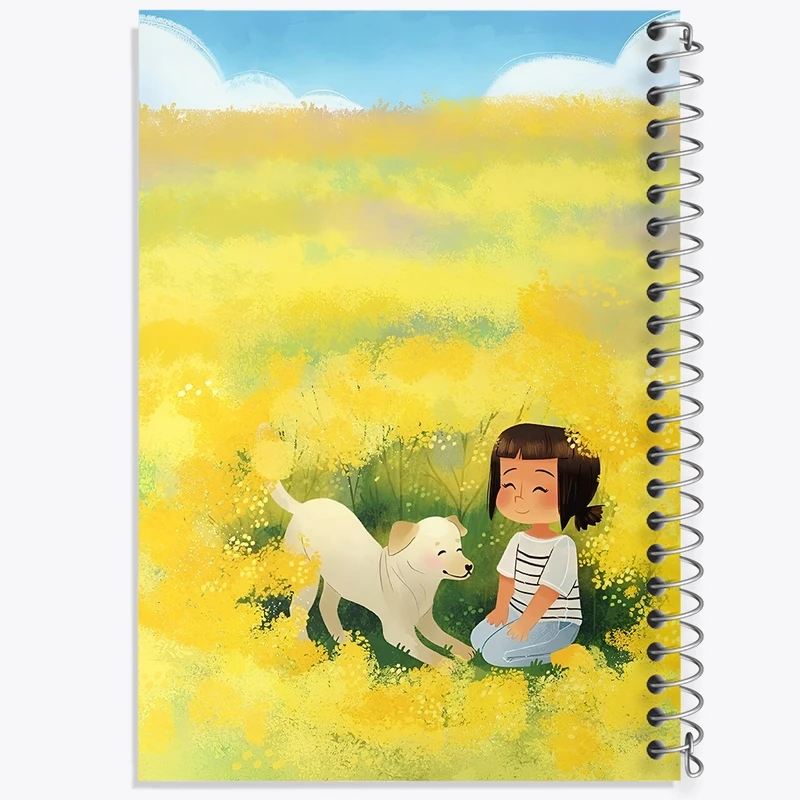 دفتر ژورنال نویسی 50 برگ خندالو مدل نقطه ای طرح دخترانه کیوت کد N7436