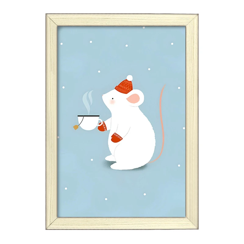 تابلو خندالو طرح موش و زمستان کد F8760