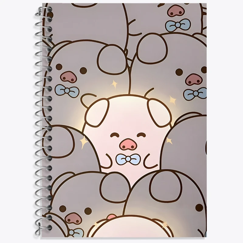 دفتر زبان 50 برگ خندالو مدل سه خط طرح خوک بامزه کد N7173