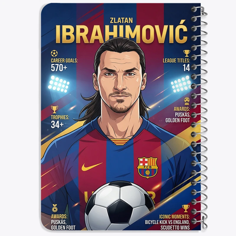 دفتر یادداشت 50 برگ خندالو طرح زلاتان ابراهیموویچ (Zlatan Ibrahimović) کد F14707