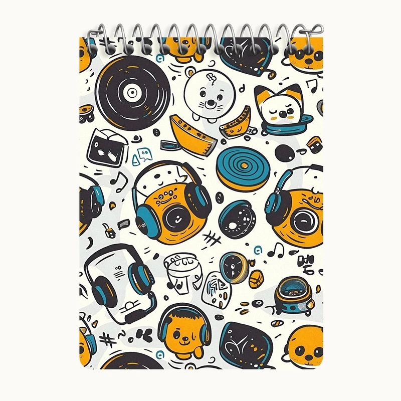 دفتر یادداشت 50 برگ خندالو طرح پترن موسیقی کد N8541