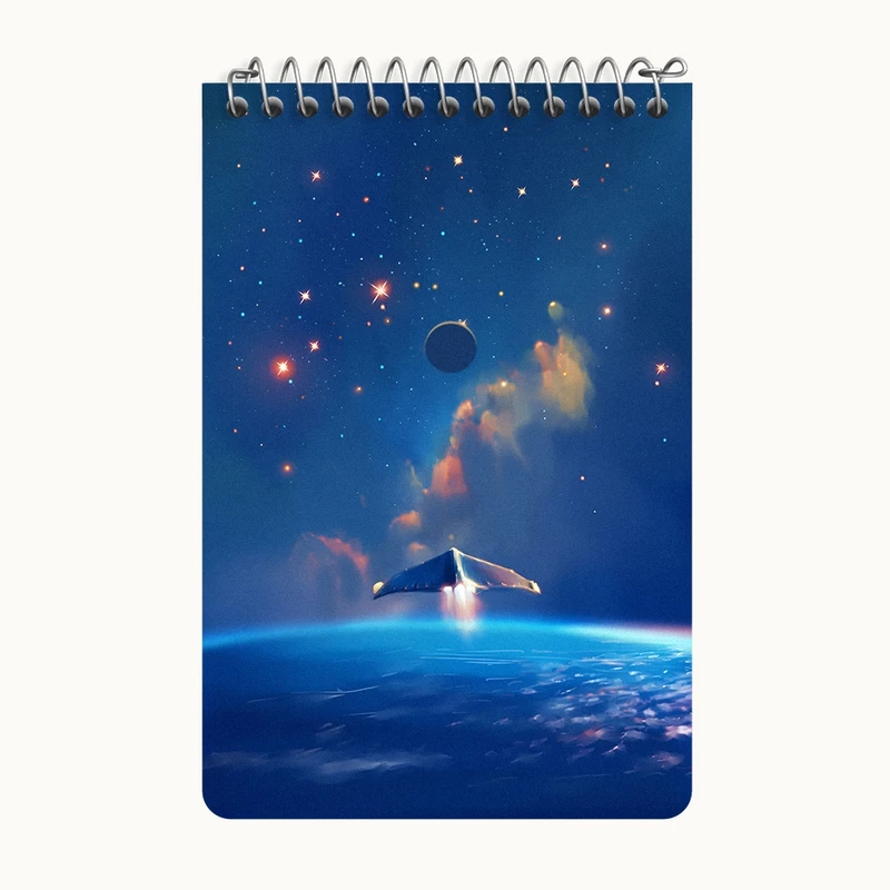 دفتر یادداشت 50 برگ خندالو طرح فضایی کد F12518