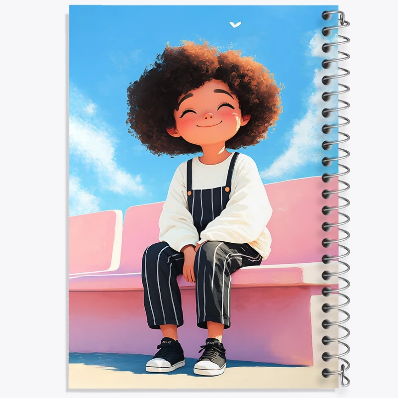 دفتر طراحی 50 برگ خندالو طرح دخترانه کیوت کد N8382