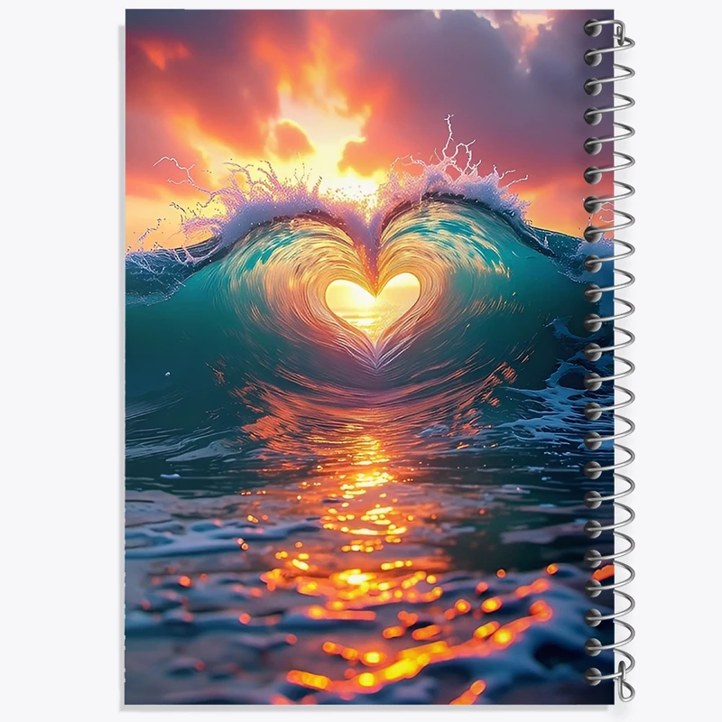 دفتر طراحی 50 برگ خندالو طرح موج دریا و قلب کد F10673