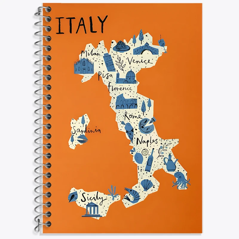 دفتر نت موسیقی 50 برگ خندالو طرح ایتالیا (Italy) کد F14368