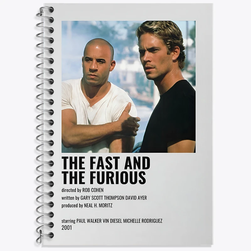 دفتر زبان 50 برگ خندالو مدل دو خط طرح سریع و خشمگین (Fast Furious) کد F13316