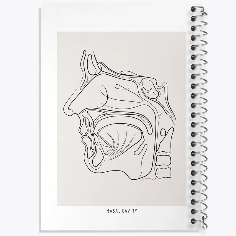 دفتر ژورنال نویسی 50 برگ خندالو مدل نقطه ای طرح حفره بینی (Nasal Cavity) کد F13931