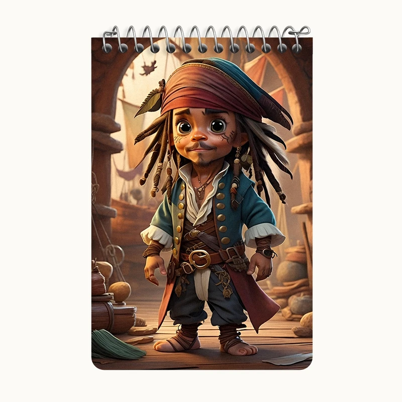 دفتر یادداشت 50 برگ خندالو طرح دزدان دریایی کارائیب کد F4394