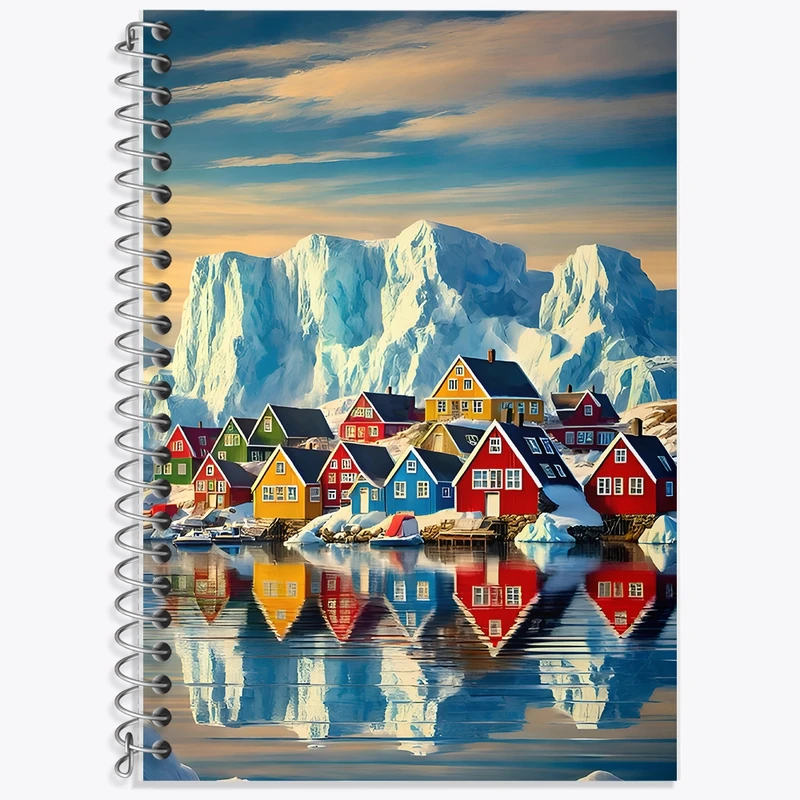 دفتر زبان 50 برگ خندالو مدل سه خط طرح منظره برفی کد F9968