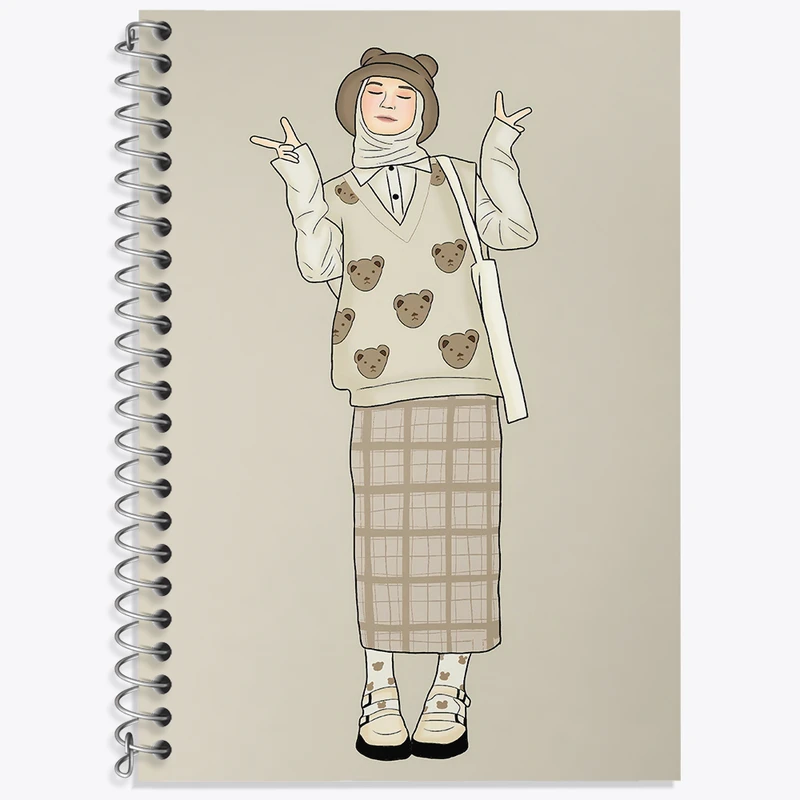 دفتر نت موسیقی 50 برگ خندالو طرح دخترانه مینیمال کد F3254