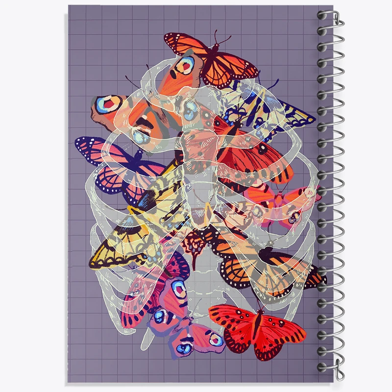 دفتر مشق 100 برگ خندالو طرح قفسه سینه (Human Rib Cace) کد F14123