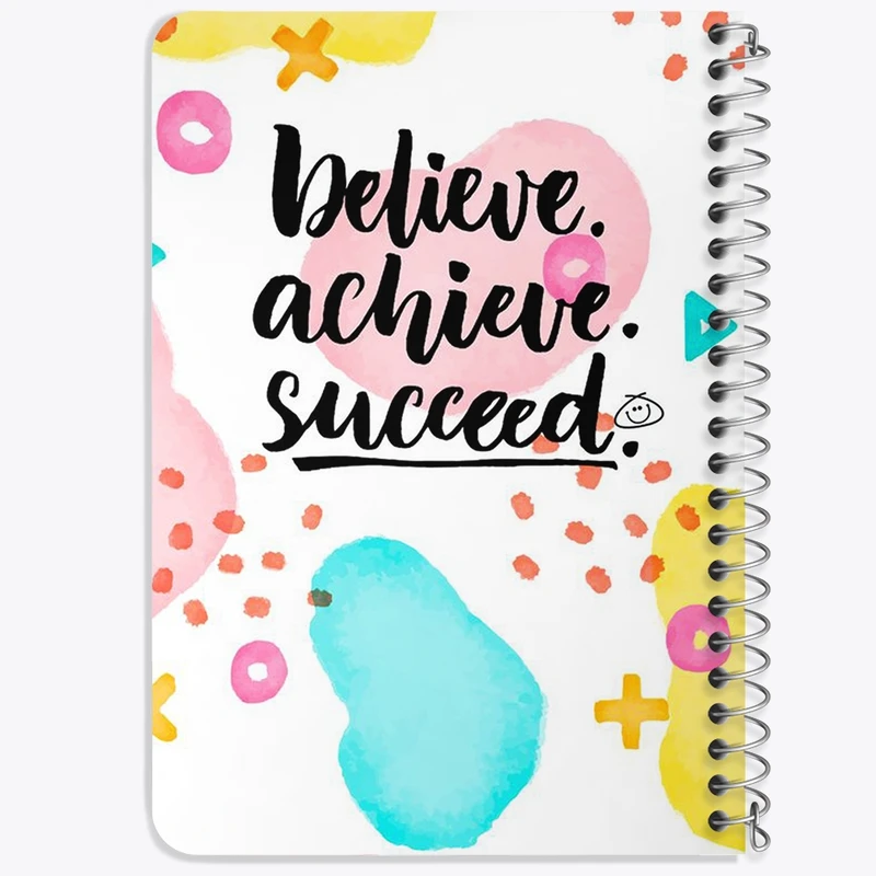 دفتر یادداشت 50 برگ خندالو طرح Believe Achieve Succeed کد F652