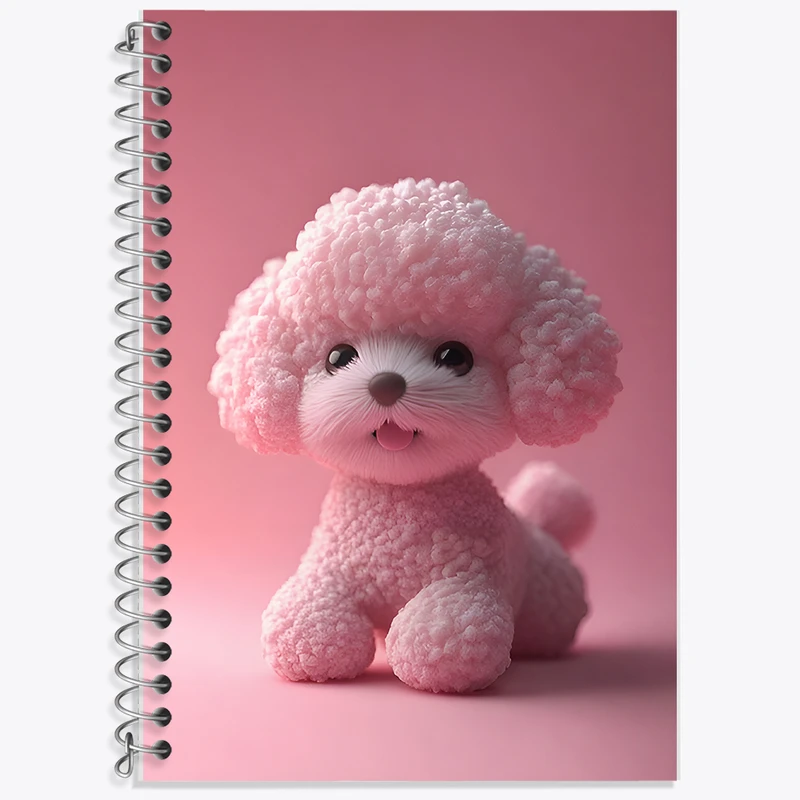 دفتر زبان 50 برگ خندالو مدل دو خط طرح سگ صورتی کد F11791