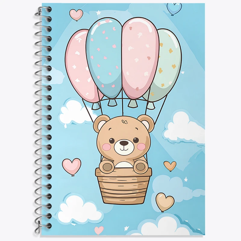 دفتر زبان دوخط 50 برگ خندالو طرح خرس بالن سوار کد N6923