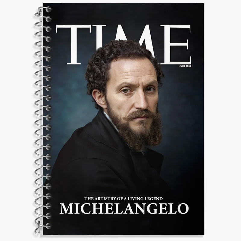 دفتر زبان 50 برگ خندالو مدل سه خط طرح میکل آنژ کد F14187