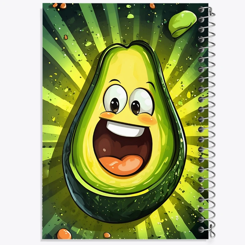 دفتر ژورنال نویسی 50 برگ خندالو مدل نقطه ای طرح آووکادو بامزه کد F9857
