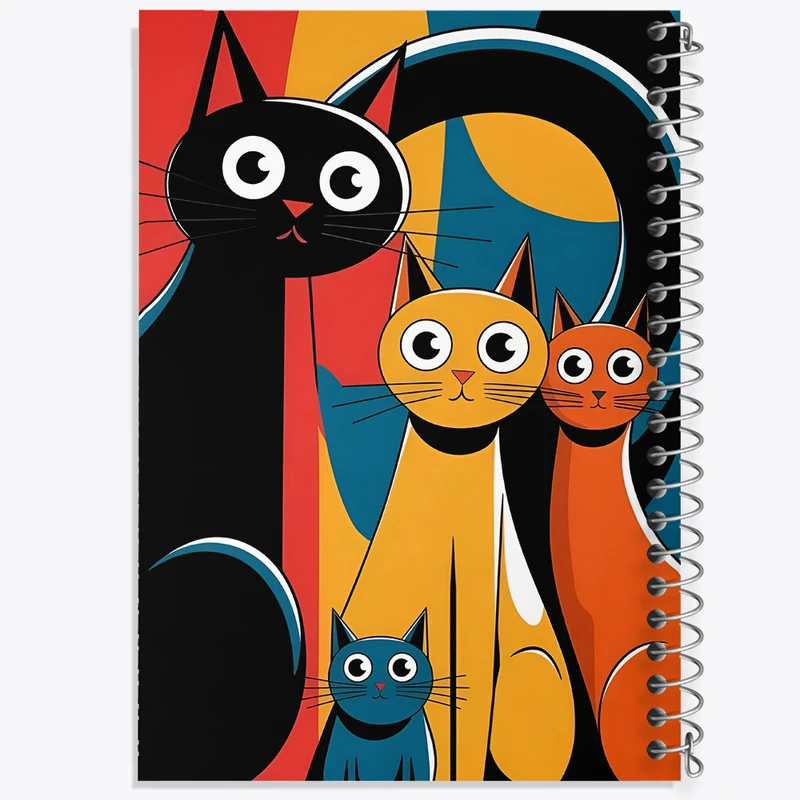 دفتر مشق 100 برگ خندالو طرح گربه (Cat) کد F4235