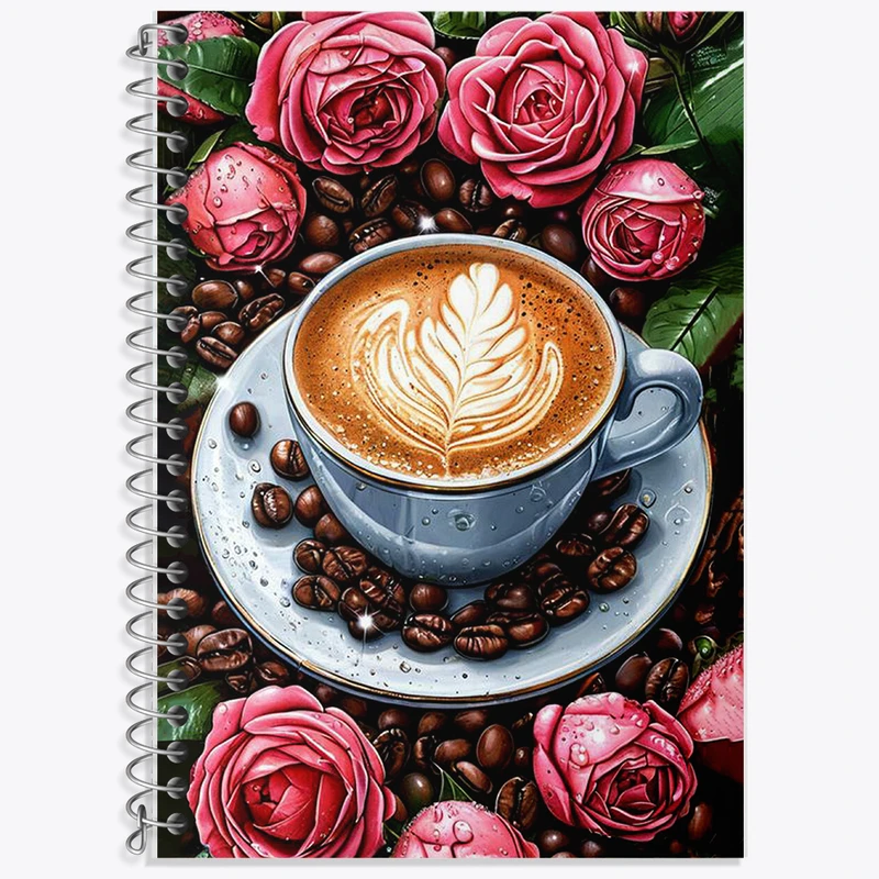 دفتر زبان 50 برگ خندالو مدل دو خط طرح فنجان قهوه کد F11934