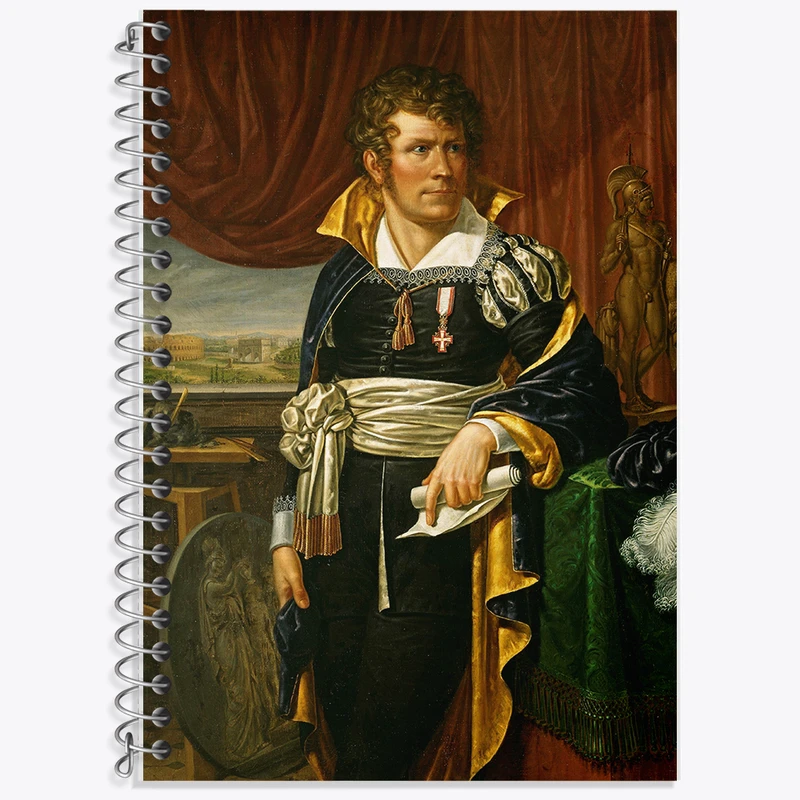 دفتر نت موسیقی 50 برگ خندالو طرح پرتره مجسمه ساز برتل توروالدسن اثر ژاکوب مونک کد F12496