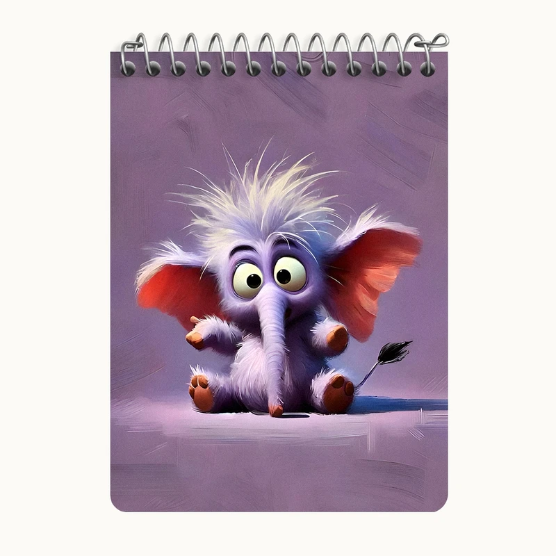 دفتر یادداشت 50 برگ خندالو طرح فیل بامزه کد N6715