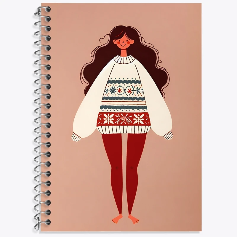 دفتر زبان 50 برگ خندالو مدل سه خط طرح دخترانه بامزه کد N8391