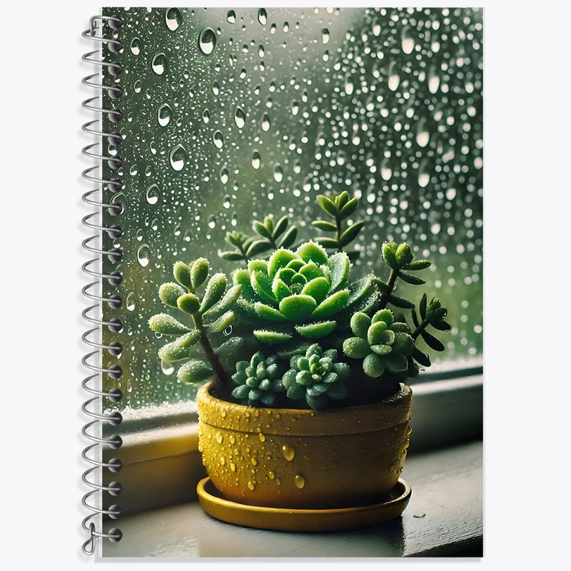 دفتر زبان 50 برگ خندالو مدل دو خط طرح کاکتوس کد F10415