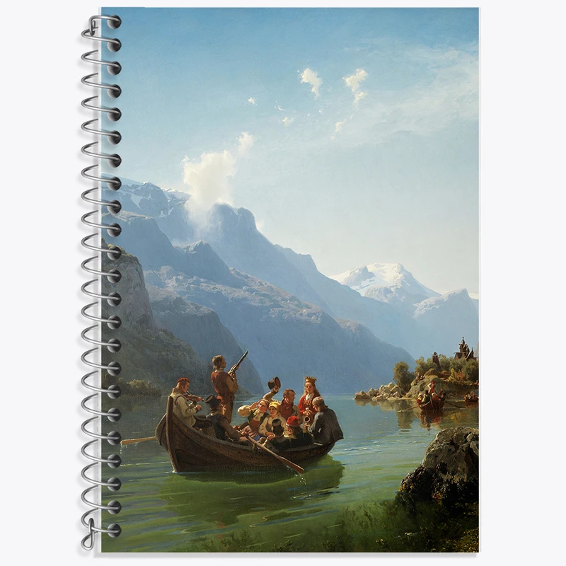 دفتر زبان 50 برگ خندالو مدل دو خط طرح نقاشی صفوف عروس در هاردانگرفورد اثر آدولف تایدمند کد F12329