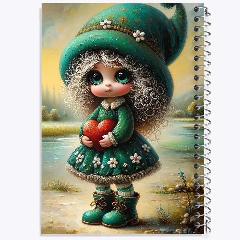 دفتر طراحی 50 برگ خندالو طرح دخترانه بامزه کد N5140