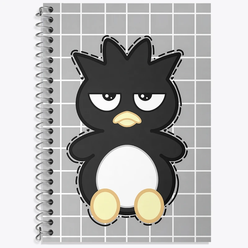 دفتر زبان 50 برگ خندالو مدل سه خط طرح باتز مارو (Badtz-Maru) کد N7802