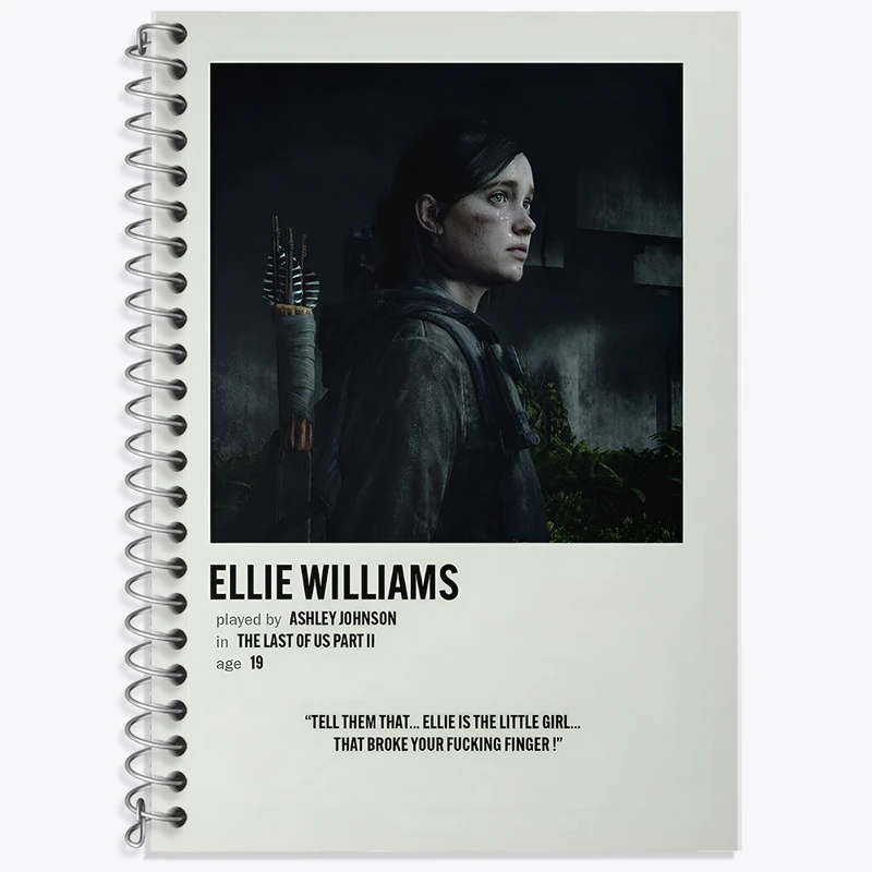 دفتر زبان 50 برگ خندالو مدل سه خط طرح الی ویلیامز (Ellie Williams) کد F13087