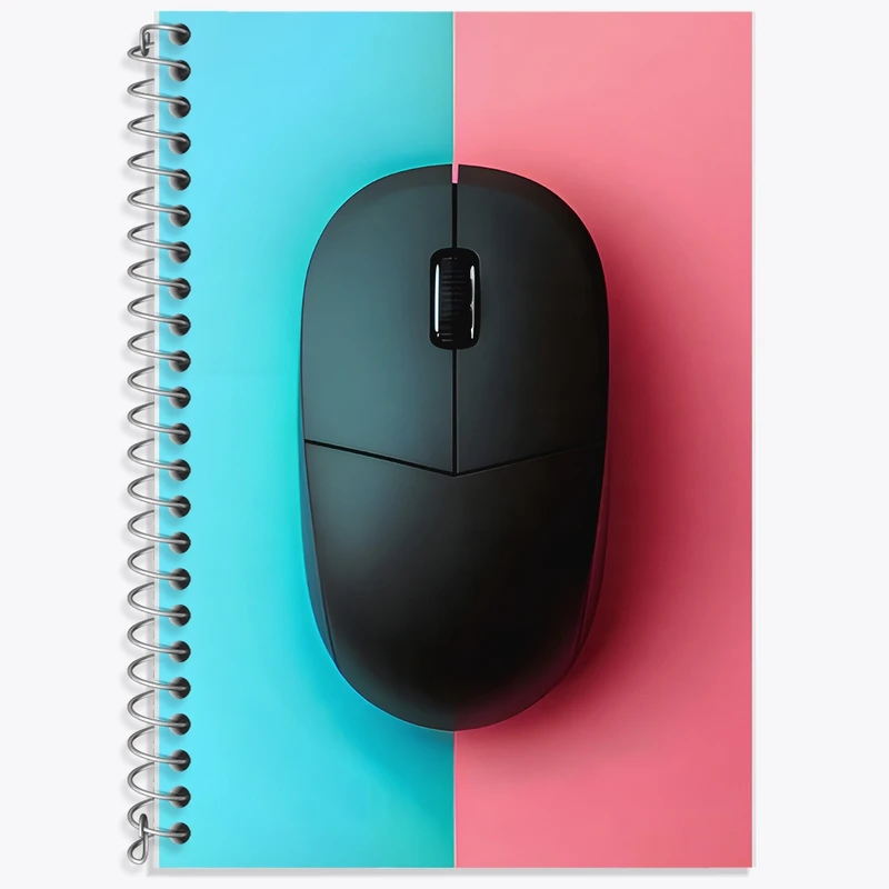 دفتر زبان 50 برگ خندالو مدل سه خط طرح موس کامپیوتر کد F9507