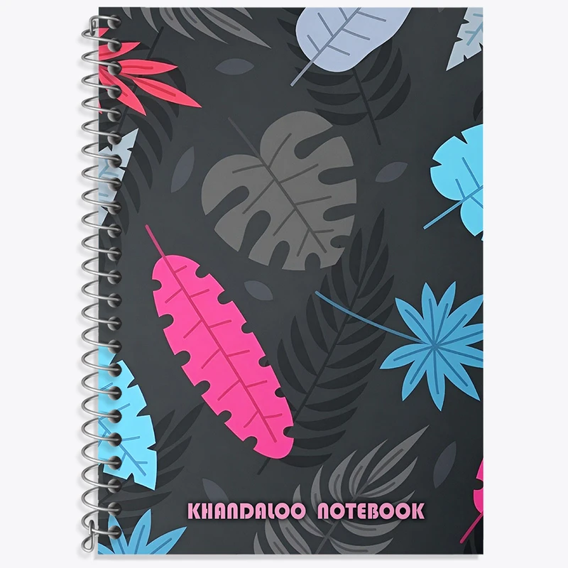 دفتر زبان دوخط 50 برگ خندالو طرح پترن برگ کد N6942