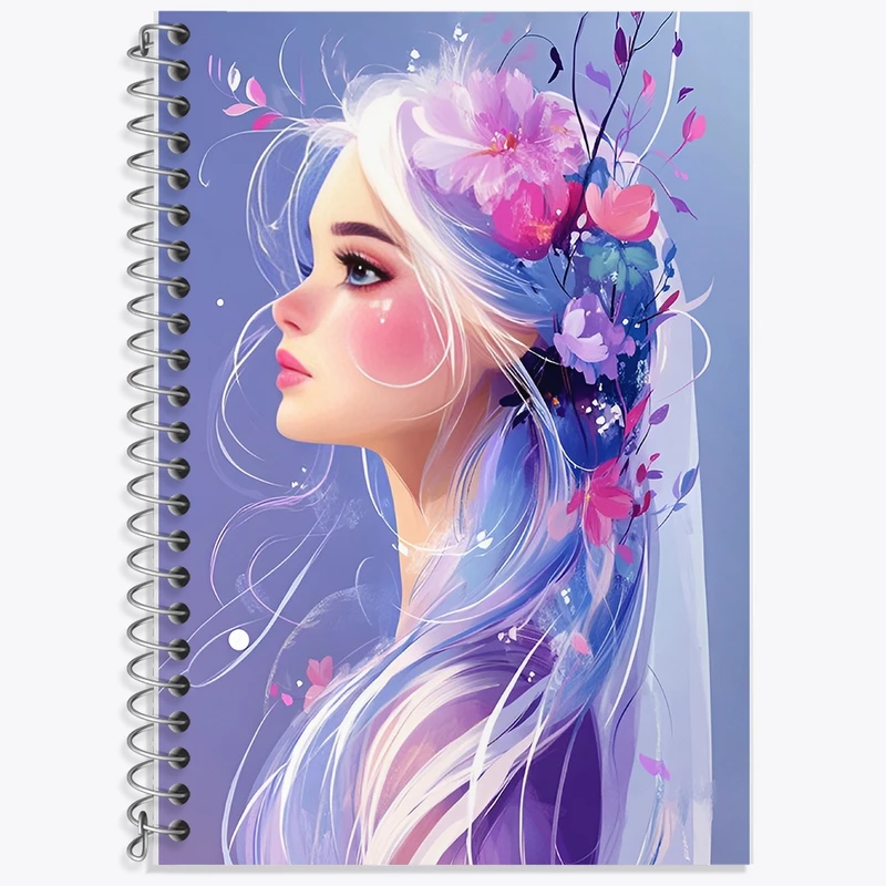 دفتر زبان 50 برگ خندالو مدل سه خط طرح دخترانه کد F12665