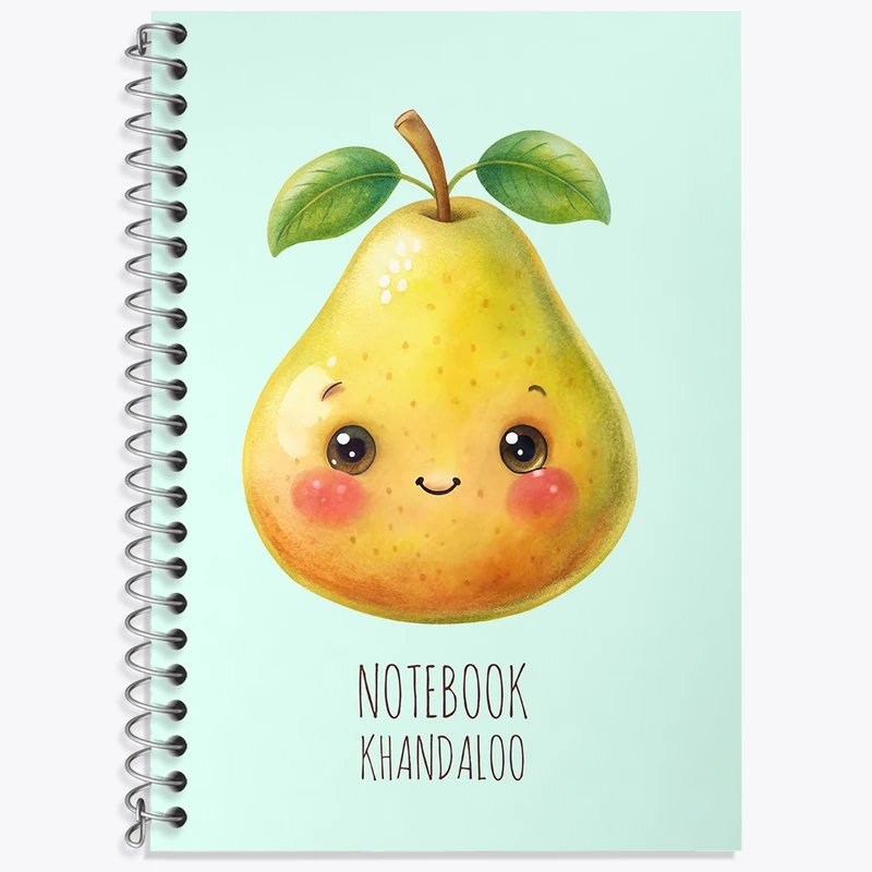 دفتر زبان دوخط 50 برگ خندالو طرح گلابی بامزه کد N7784