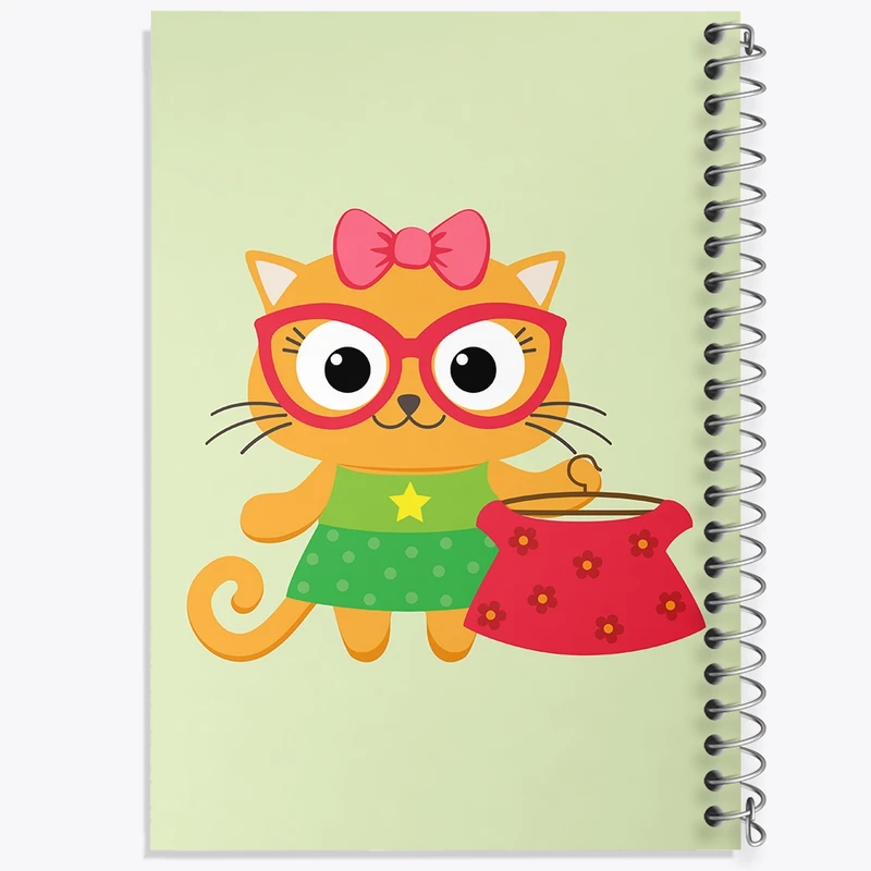 دفتر طراحی 50 برگ خندالو طرح گربه بامزه کد N773