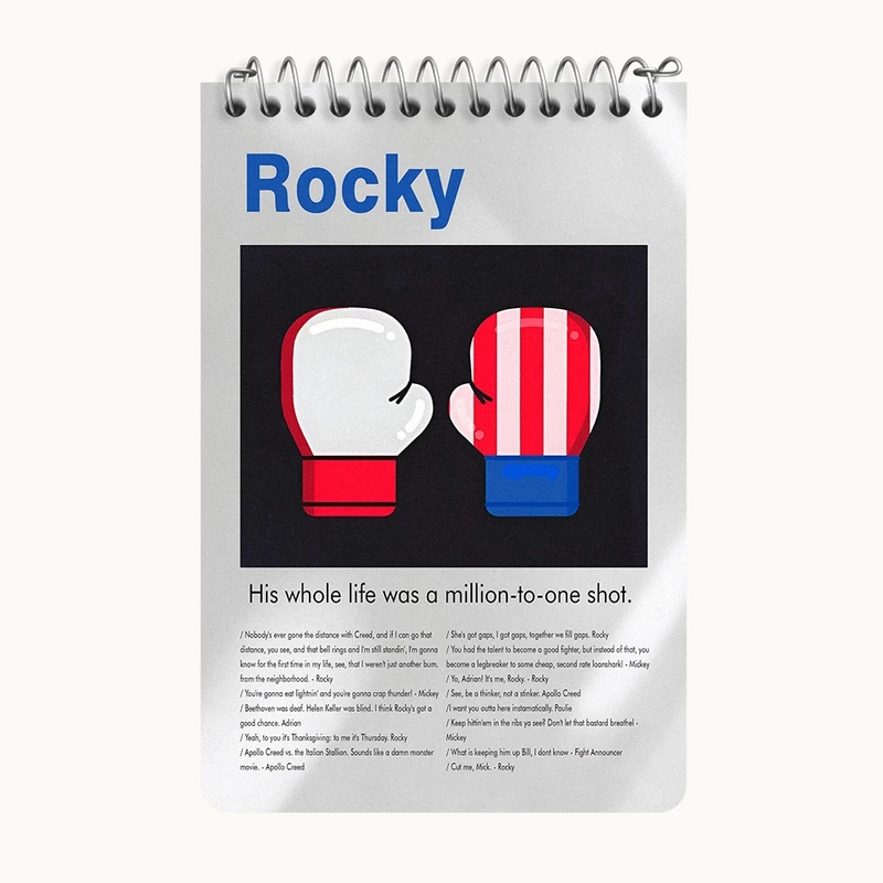 دفتر یادداشت 50 برگ خندالو طرح راکی (Rocky) کد F13825