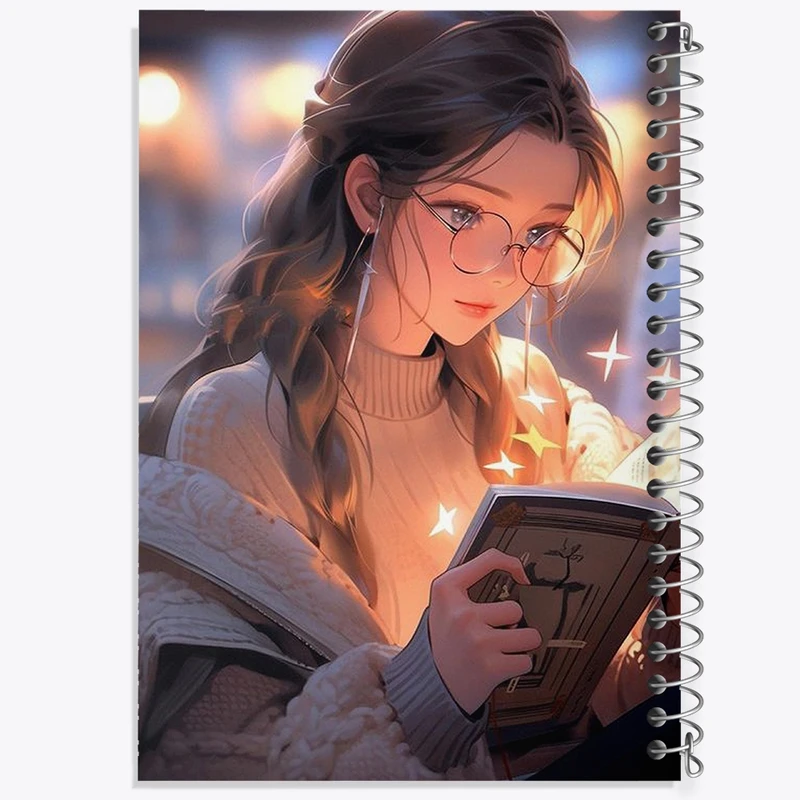 دفتر طراحی 50 برگ خندالو طرح دختر و کتاب کد F3127